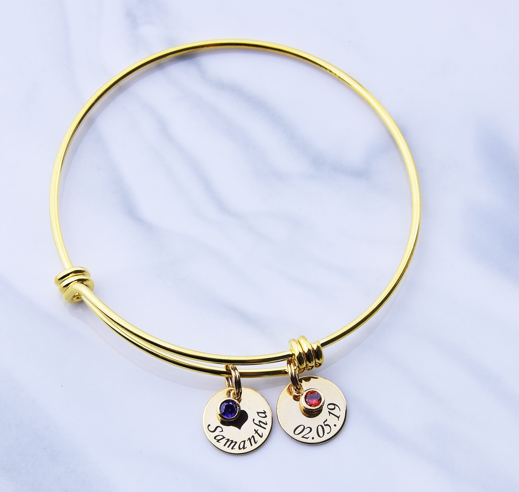 Birthstone Bracelet,Silver Rose Gold Gold Family Bracelet,Custom Bracelet with Kids Names