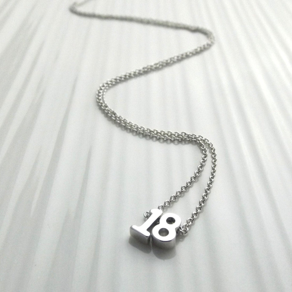 Lucky Number Necklace• Double Number Necklace• Year Necklace• Sweet 16 Birthday Gift•  18th 21st Birthday Gift Idea• Birthday Jewelry