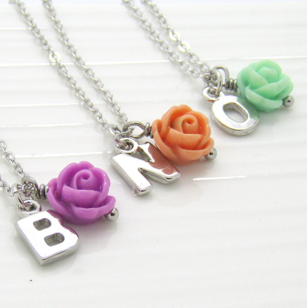 Personalized Flower Girl Necklace•Personalized Flower Girl Gift • Flower Girl Jewely• Children's Initial Necklace•Personalized Necklace Kids