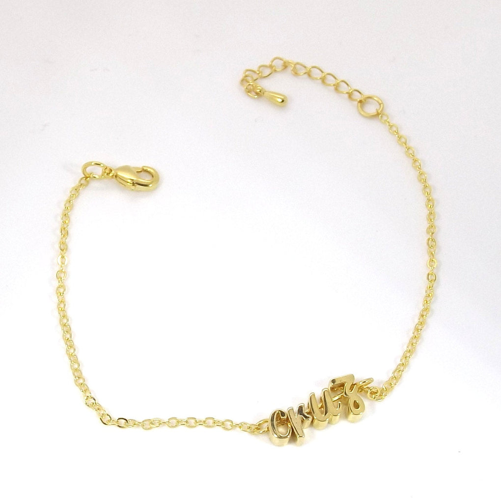 Silver, rose gold or gold plated custom name bracelet, initial bracelet