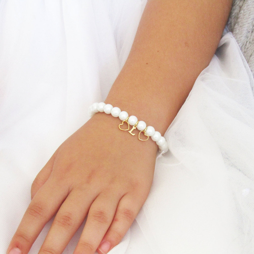 Gold Personalized Flower Girl Bracelet, Flower Girl Gift, Kids Jewelry, Wedding Jewelry ,Toddler Bracelet Gift , Flower Girl Jewelry