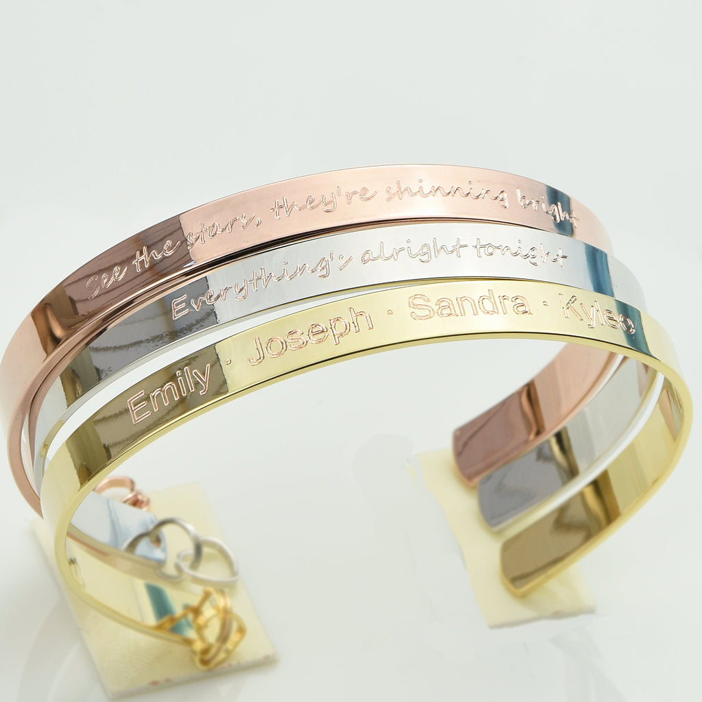 Personalized Bracelet for Women Gifts for Mom Personalized Cuff Inspirational Engraved Bracelet Special Message Bracelet Custom Bracelet