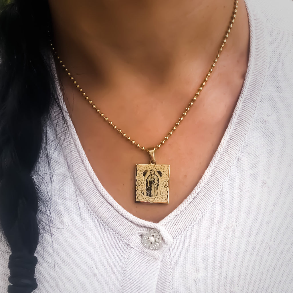 Virgin Mary Guadalupe Necklace Our Lady Of Guadalupe Necklace Catholic Jewelry Gifts Virgen de Guadalupe Necklace Madonna Necklace