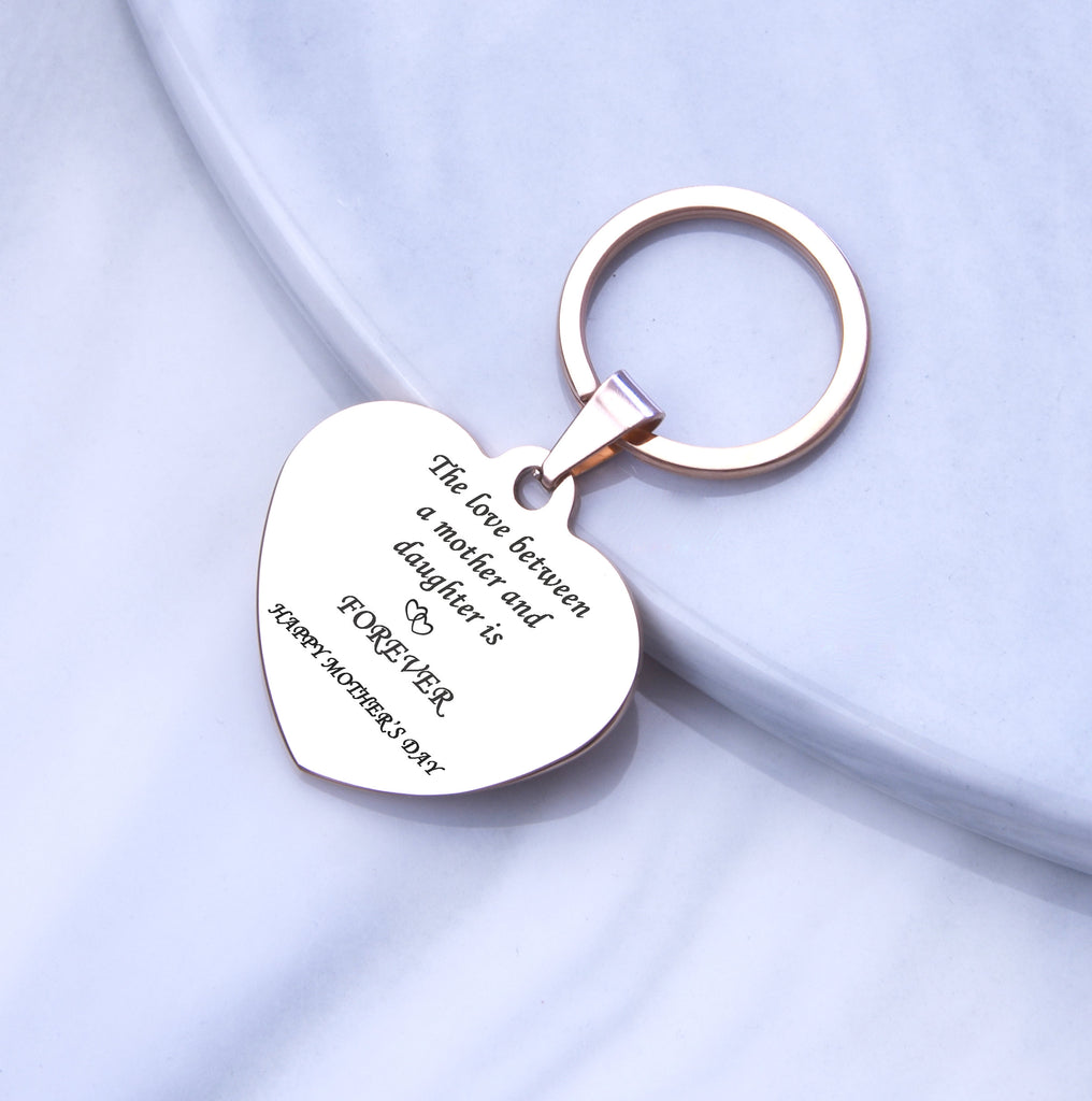 Mother&#39;s Day Gift, Engraved Photo Keyring, Personalised Mom Gift, Heart Keychain, Mothers Keyring, Engraved Portrait Keyring , Gifts for Mom