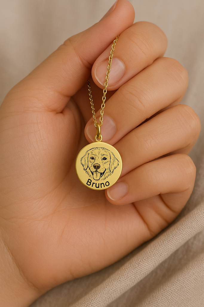Personalized Necklace Custom Pet Portrait Photo Necklace, Photo Engraved Necklace Pet Lover Gift