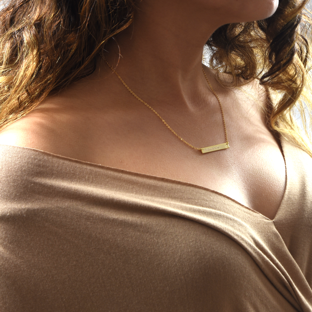 <transcy>Collier de barre de nom personnalisé pour enfants, cadeau de demoiselle d&#39;honneur</transcy>