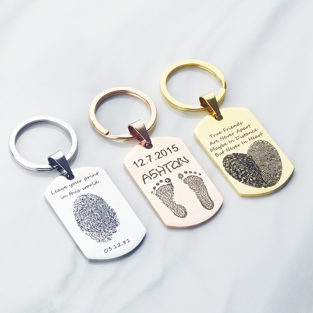 Actual finger print key chain, best friend gift, personalized key chain, fingerprint keyring