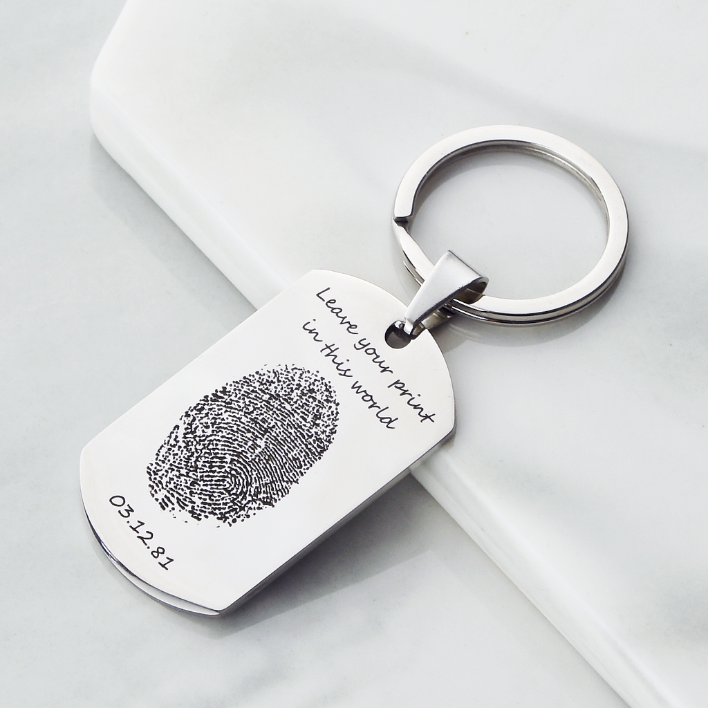 Actual finger print key chain, best friend gift, personalized key chain, fingerprint keyring