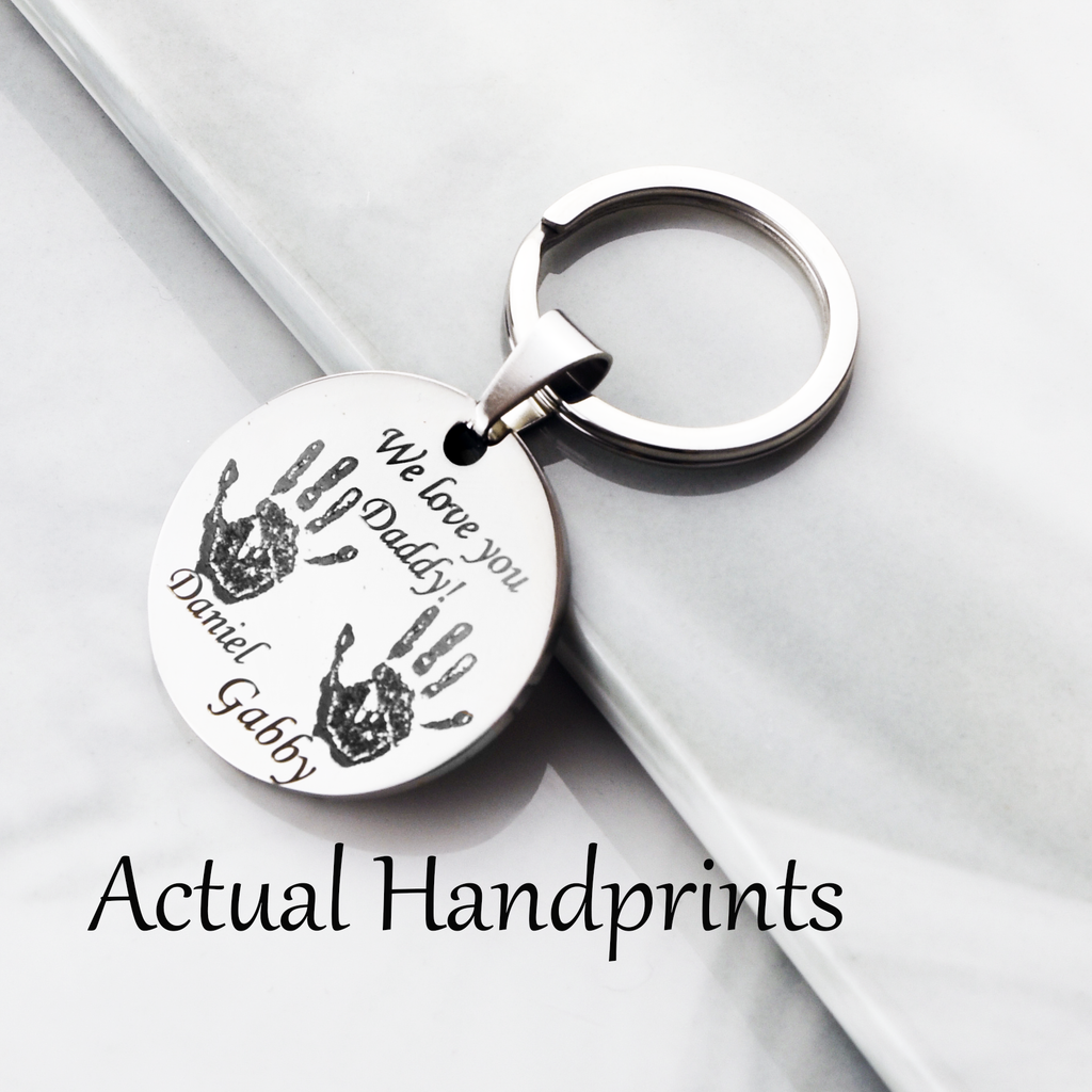 Actual finger print footprint hand print key chain, best friend gift