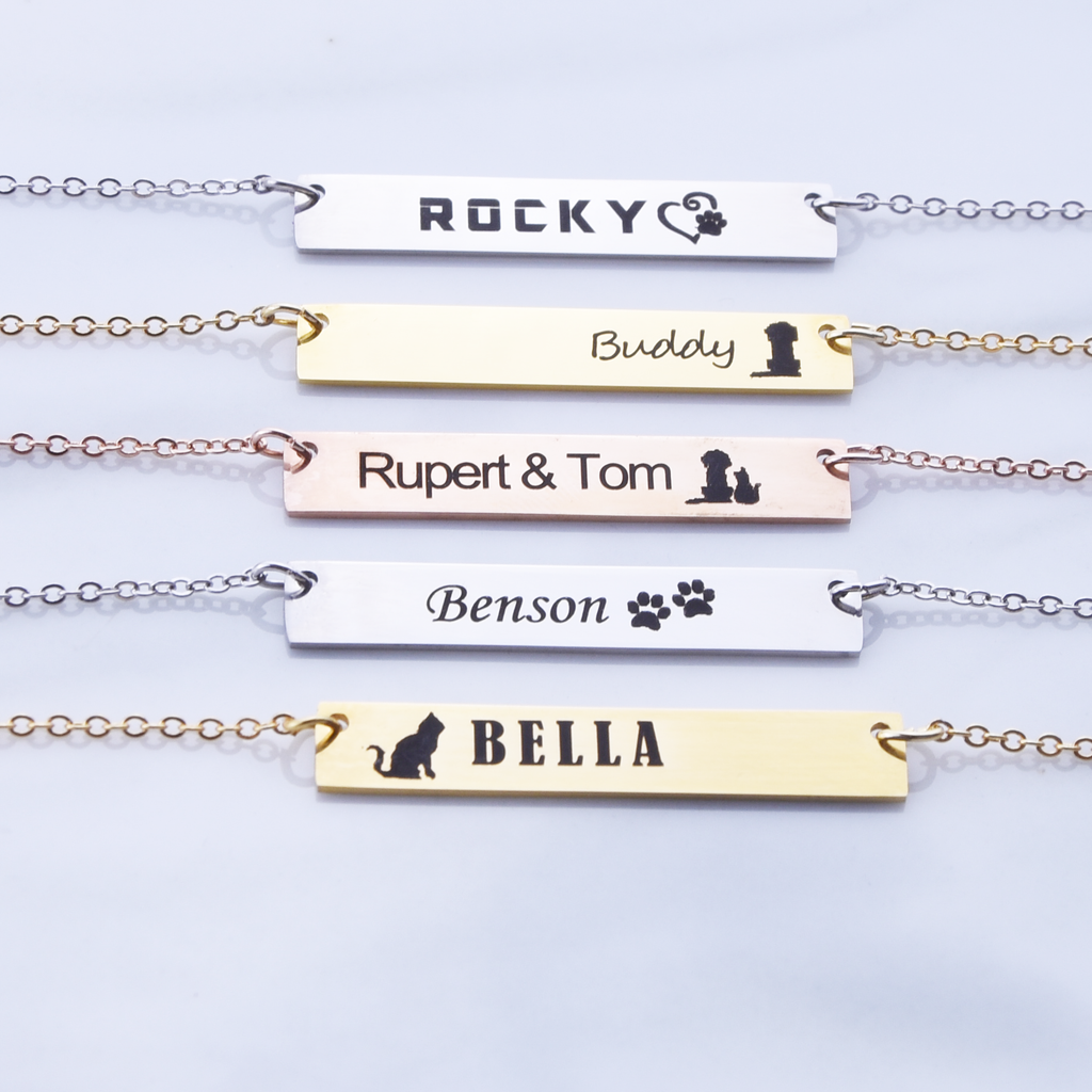 <transcy>Collana personalizzata dell&#39;animale domestico, collana del cane, collana del gatto, memoriale dell&#39;animale domestico, stampa della zampa, collana dell&#39;animale</transcy>