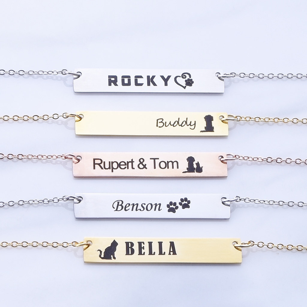 <transcy>Collana personalizzata dell&#39;animale domestico, collana del cane, collana del gatto, memoriale dell&#39;animale domestico, stampa della zampa, collana dell&#39;animale</transcy>