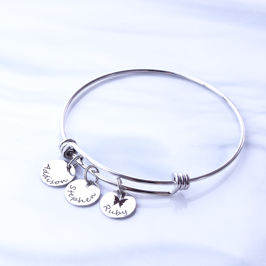 <transcy>Bracciale personalizzato con nomi di bambini, regalo personalizzato per la mamma, braccialetto della mamma, regalo della zia</transcy>