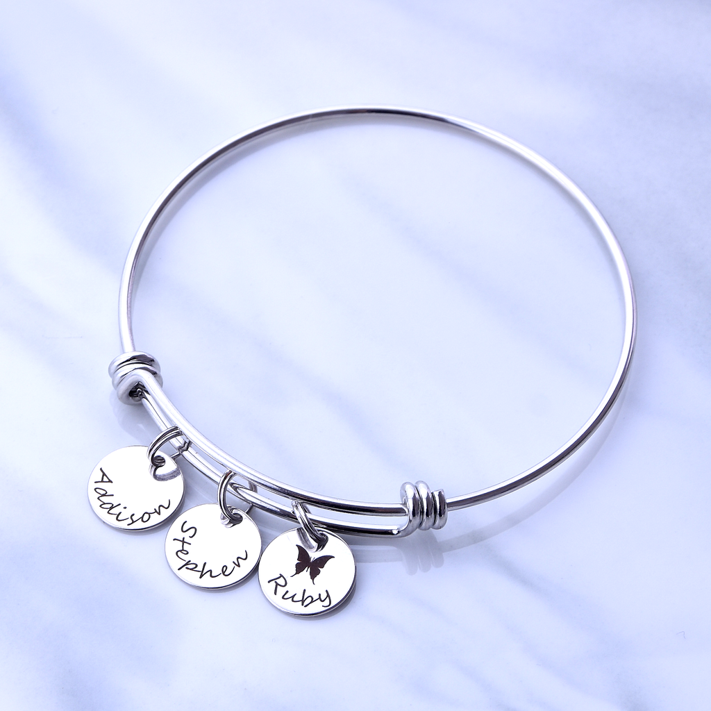 Name Bangle Bracelet,Mothers Day Gift,Custom Name Bracelet