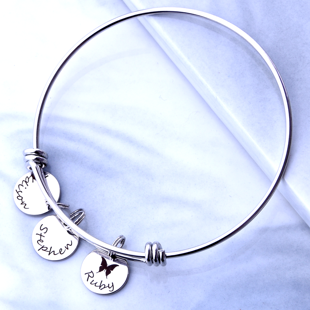 <transcy>Bracciale personalizzato con nomi di bambini, regalo personalizzato per la mamma, braccialetto della mamma, regalo della zia</transcy>