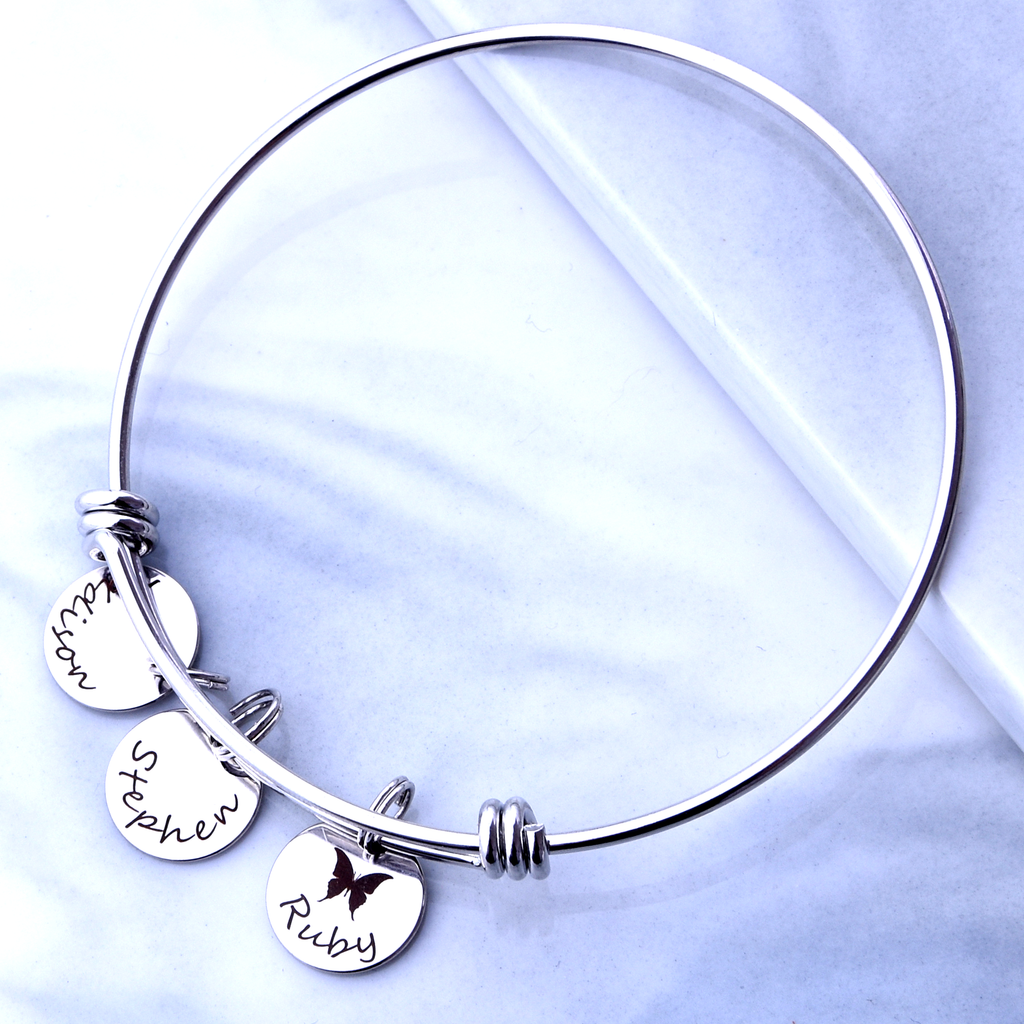 <transcy>Bracelet personnalisé avec noms d&#39;enfants, cadeau de maman personnalisé, bracelet de mère, cadeau de tante</transcy>
