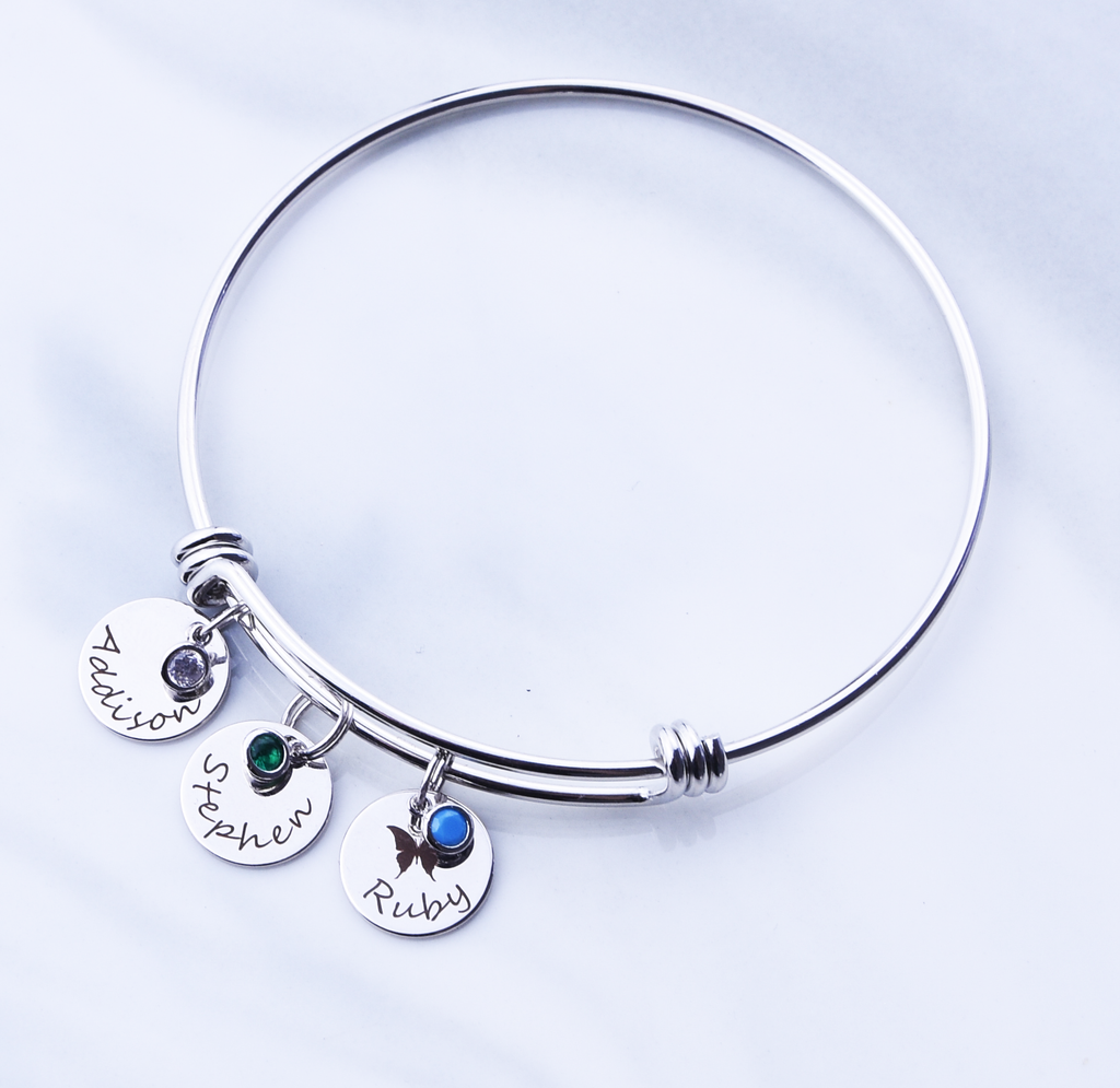 <transcy>Personalisierte Birthstone Armband, Mütter Armband</transcy>