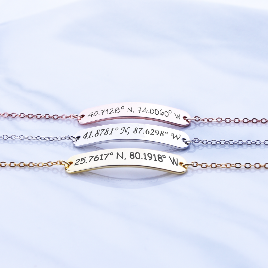 <transcy>Coordonnées Localisation Bracelet GPS Cadeaux de noce personnalisés Cadeau d&#39;anniversaire Cadeau de petite amie</transcy>