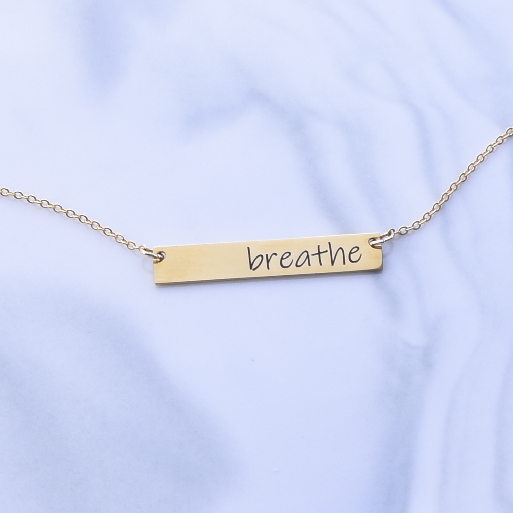 <transcy>Inspirerende ketting-zilver, roségoud of 16 karaats vergulde Bar ketting, gepersonaliseerde woord ketting</transcy>