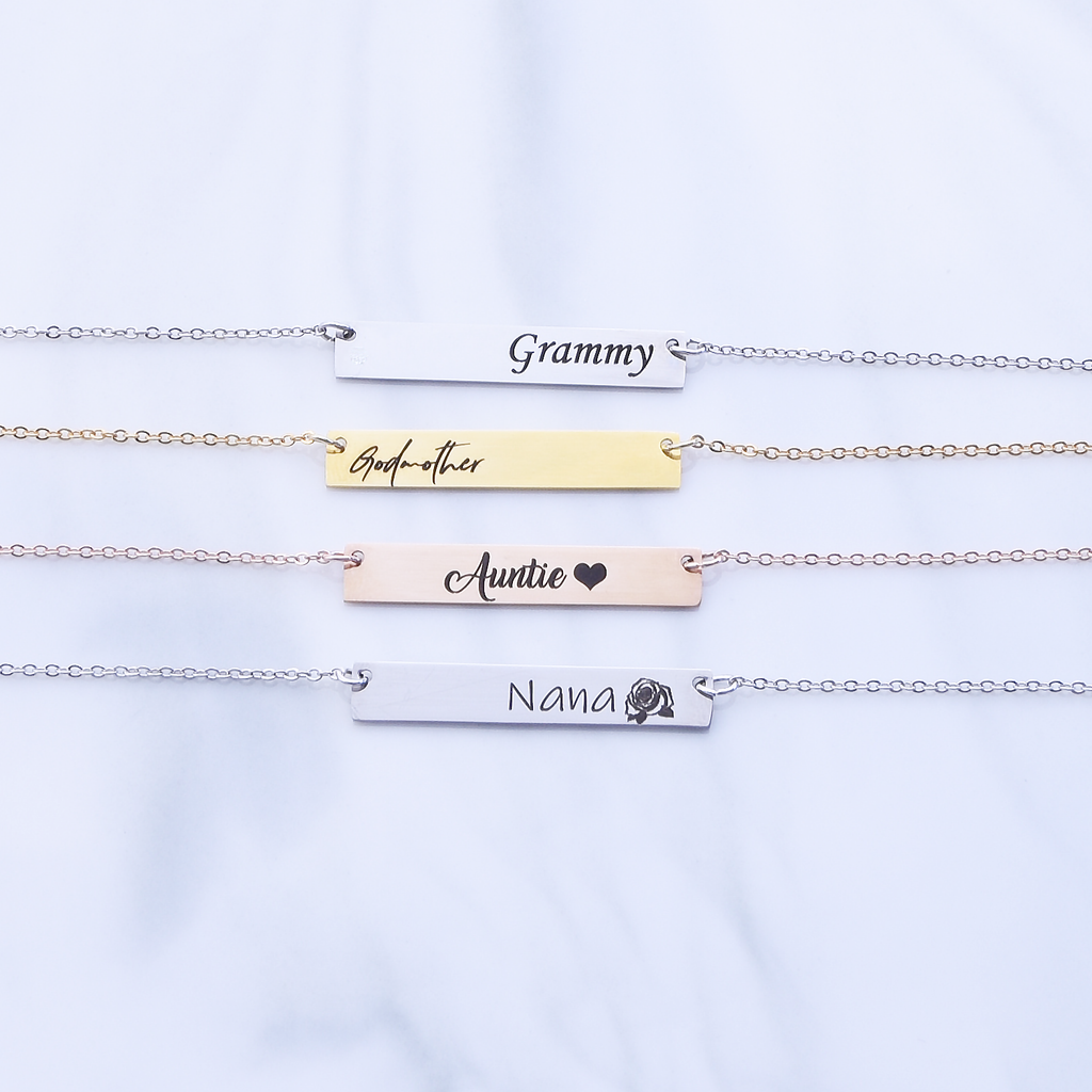 Grandma Auntie Godmother Gift Custom Name Necklace