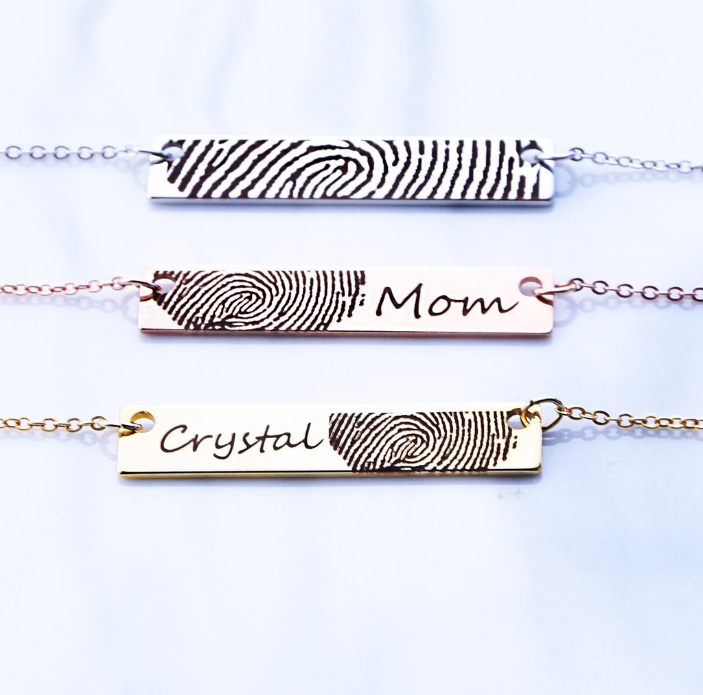 Actual Fingerprint Necklace Personalized Fingerprint Jewelry Identification