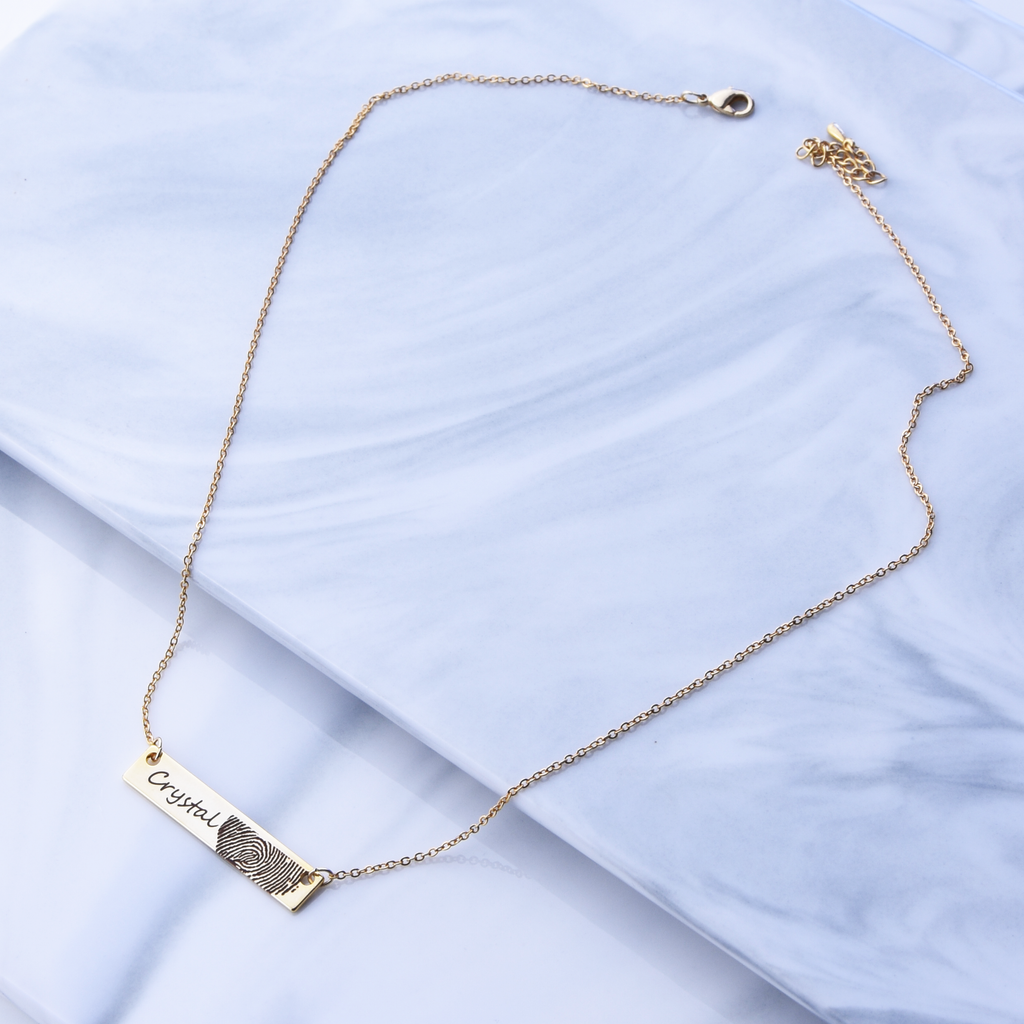 <transcy>Collier d&#39;empreintes digitales réel Identification personnalisée de bijoux d&#39;empreintes digitales</transcy>