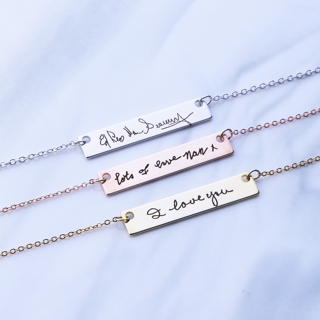 Actual Handwriting Necklace Custom Handwriting Jewelry Unique Gifts for Friends Signature Necklace