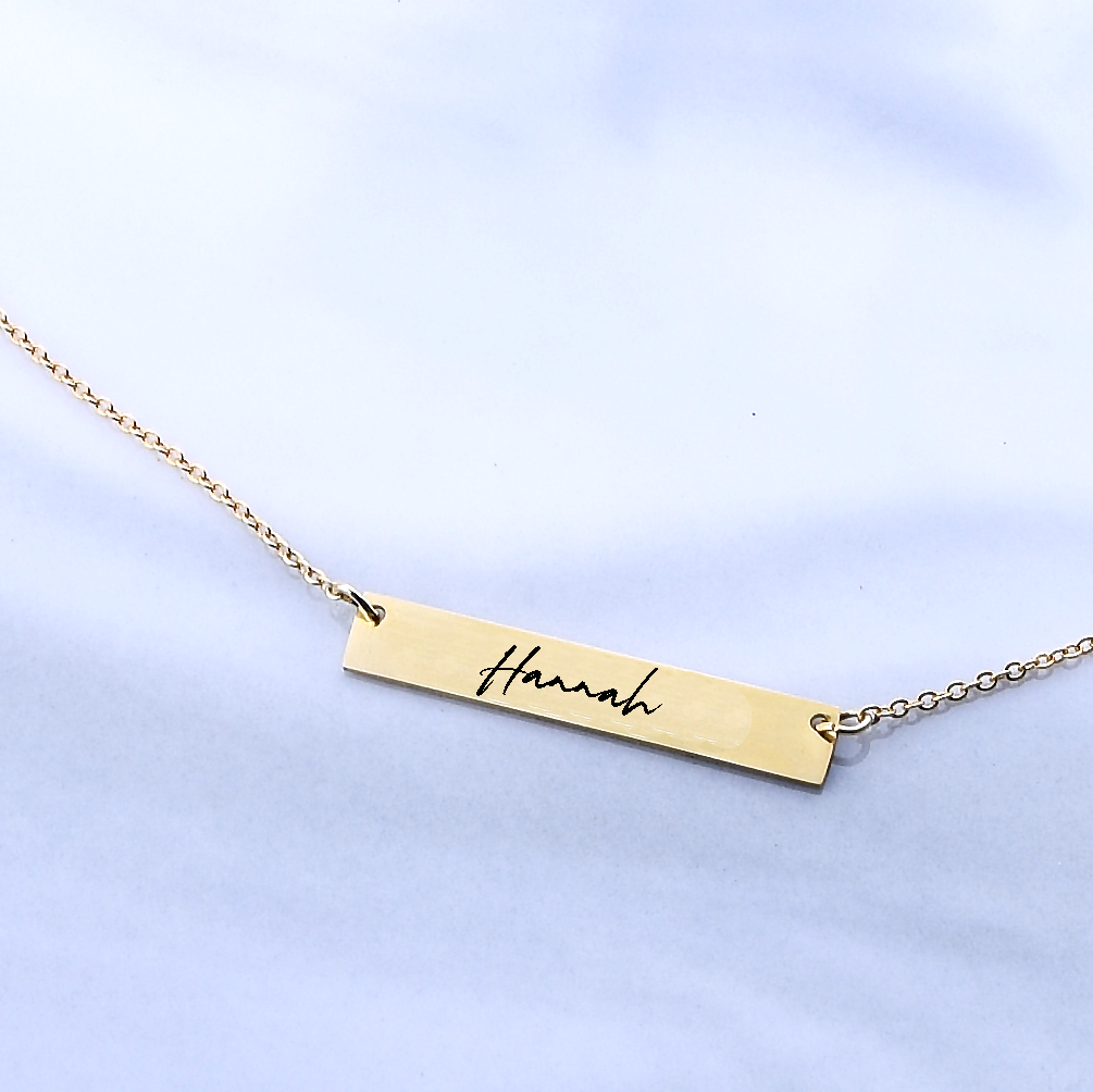 Children's personalized name bar necklace, flower girl gift