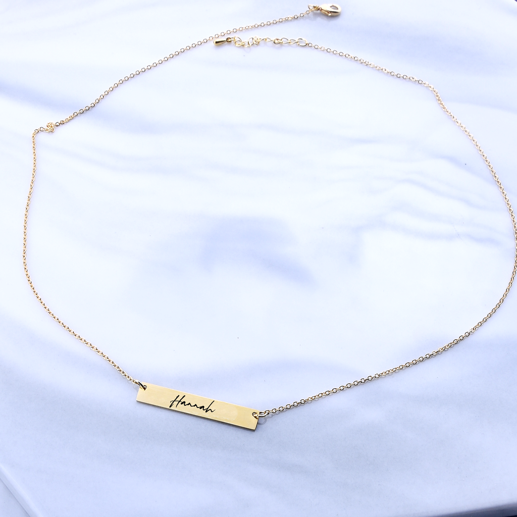 <transcy>Collana personalizzata per bambini con barra del nome, regalo per ragazza di fiori</transcy>