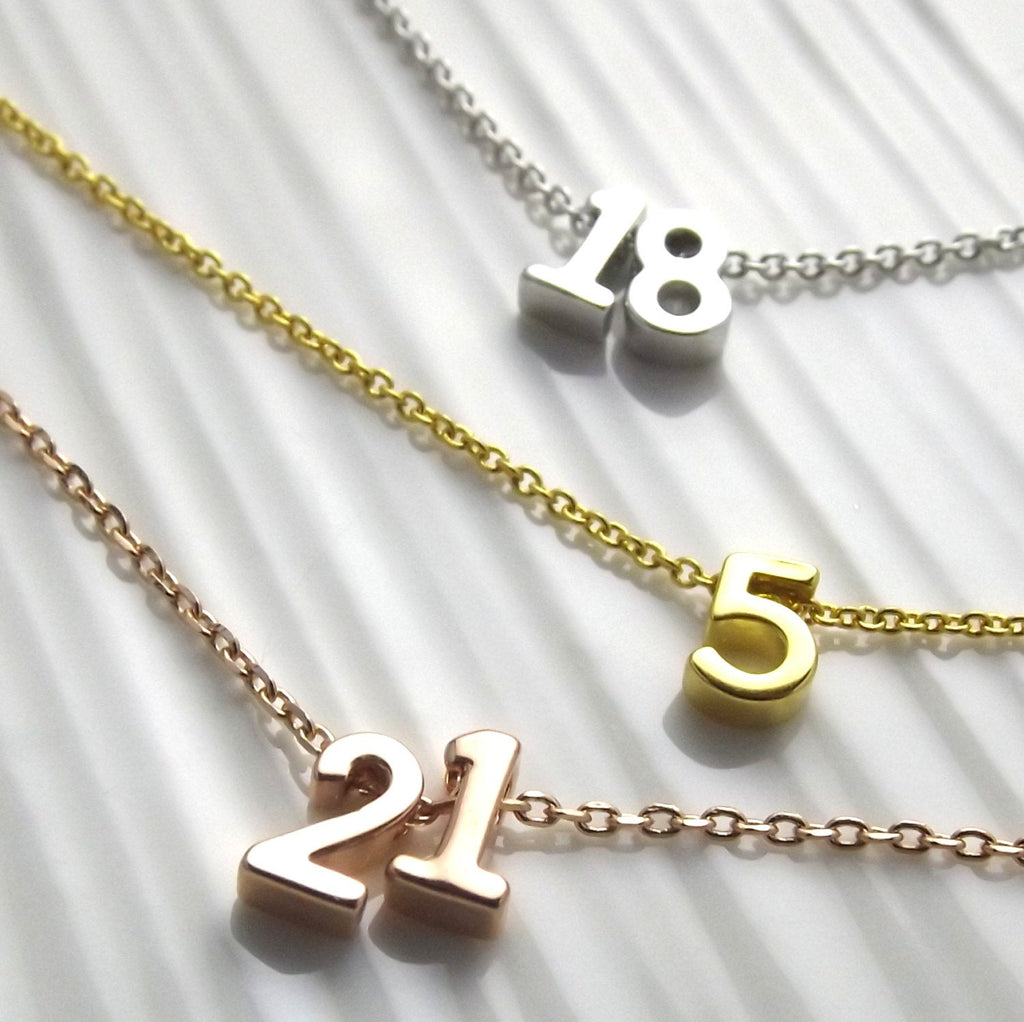 Lucky Number Necklace• Double Number Necklace• Year Necklace• Sweet 16 Birthday Gift•  18th 21st Birthday Gift Idea• Birthday Jewelry