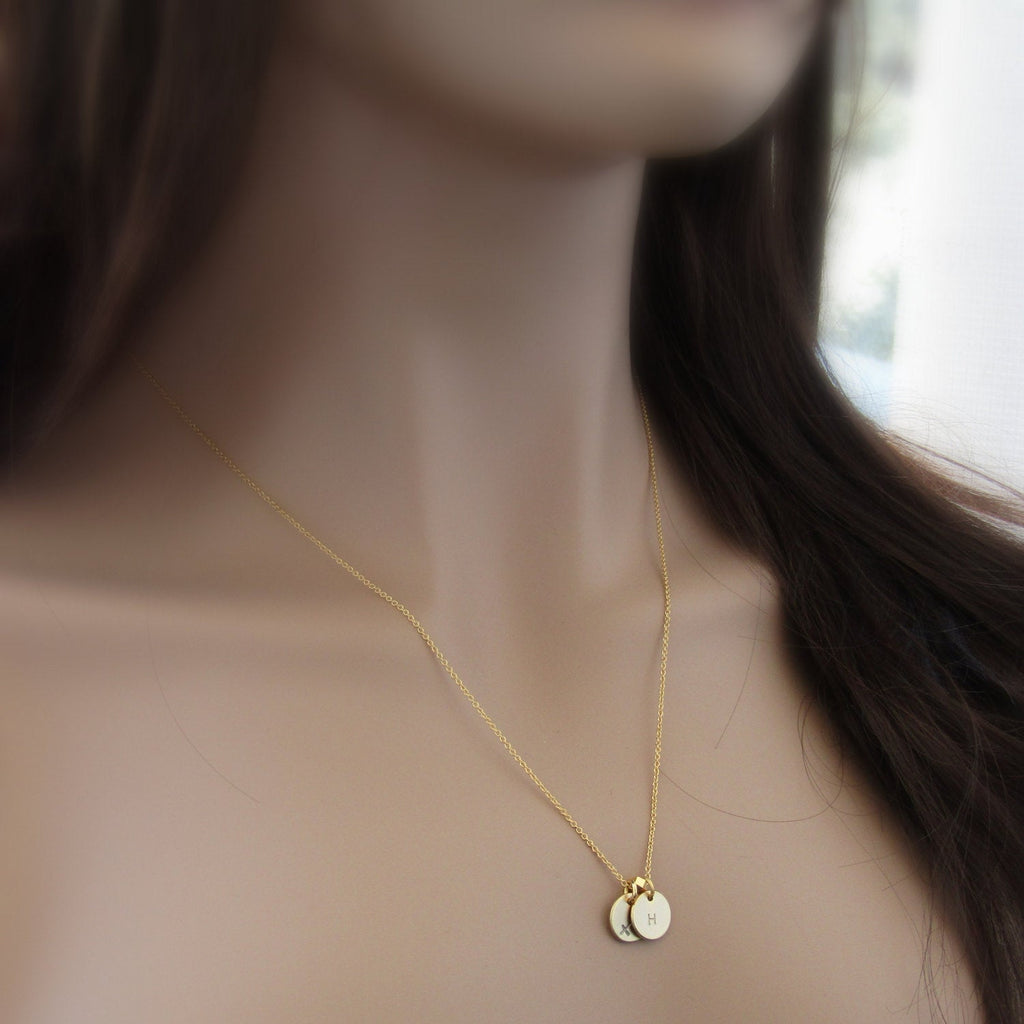 Personalized Zodiac Necklace- Zodiac Symbol Necklace- Starsign Necklace- Zodiac Jewelry-Silver Rose Gold or Gold Zodiac and Initial Necklace