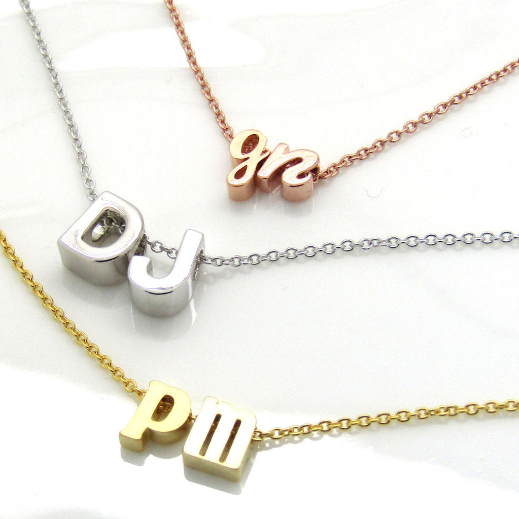Double Initial Necklace, Lowercase Cursive Uppercase Two Initials Necklace , Best Friend Gifts, Personalized Gift for Her, Girlfriend Gift