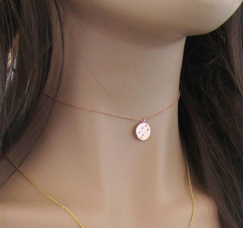 Zodiac Constellation Choker • Celestial Choker•Zodiac Necklace•Constellation Jewelry•Star Sign Choker Necklace• Silver Gold Rose Gold Choker