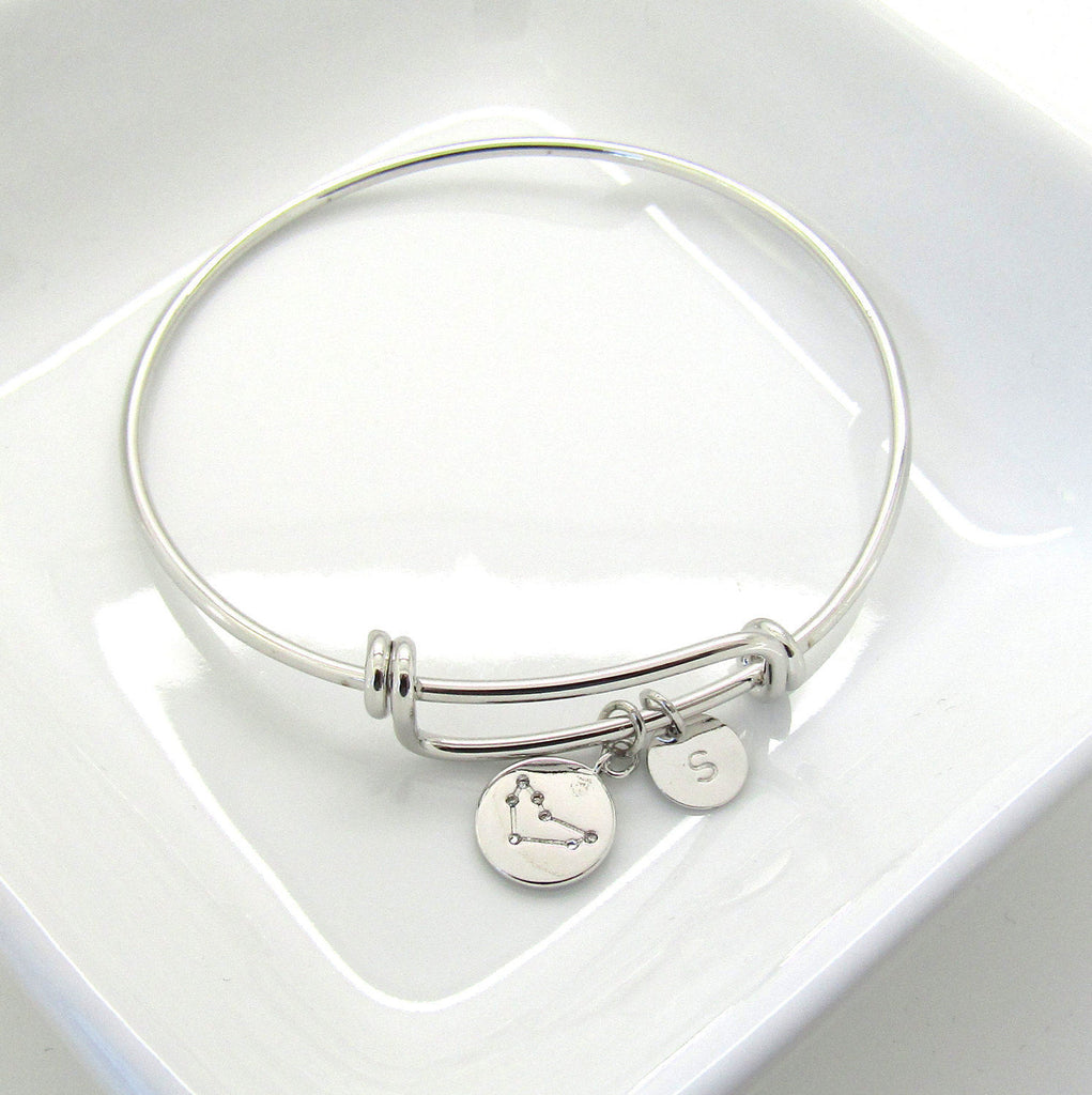 <transcy>Gepersonaliseerde Zodiac Constellation Star Sign Bangle Bracelet</transcy>