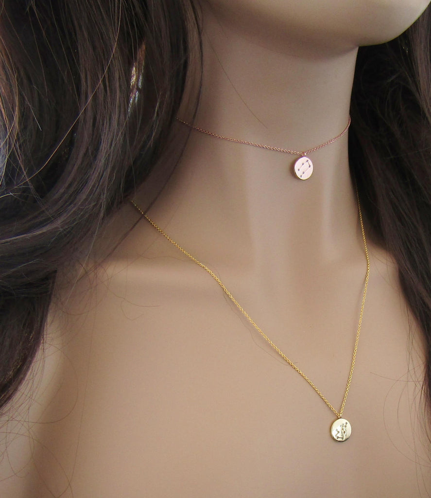 Zodiac Constellation Choker • Celestial Choker•Zodiac Necklace•Constellation Jewelry•Star Sign Choker Necklace• Silver Gold Rose Gold Choker