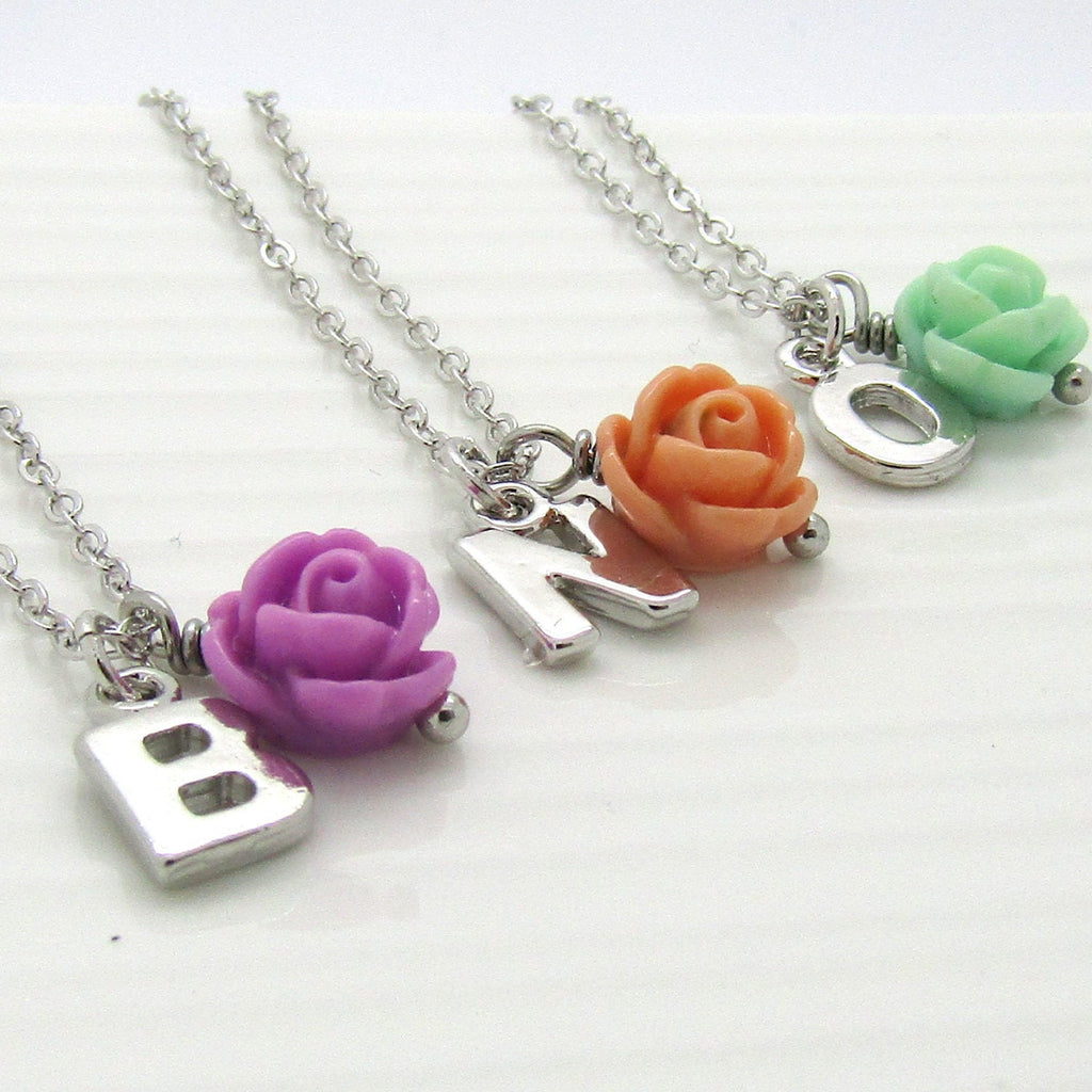 Personalized Flower Girl Necklace•Personalized Flower Girl Gift • Flower Girl Jewely• Children's Initial Necklace•Personalized Necklace Kids
