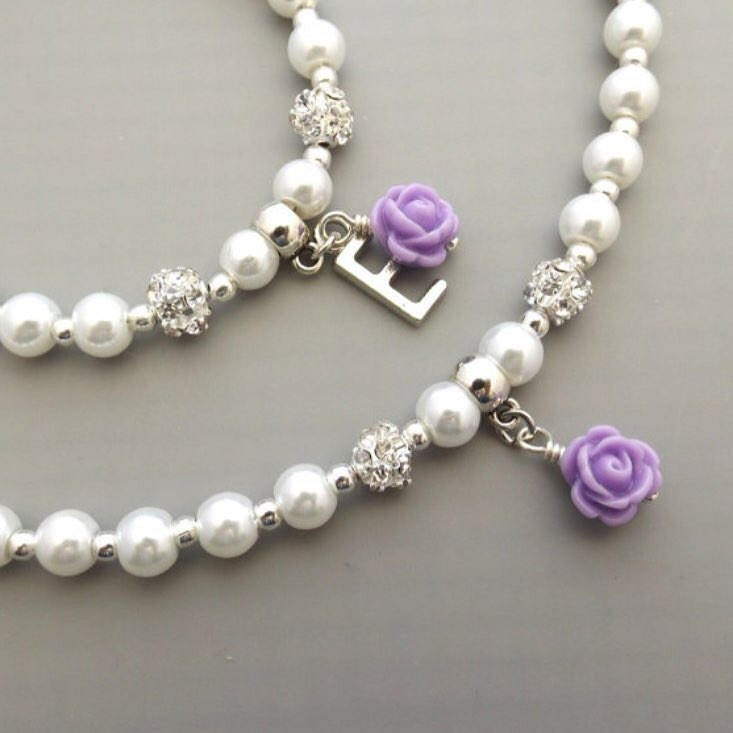 Flower Girl Gift Flower Girl Necklace and Bracelet Set Personalized Pearl Jewelry Set Kids Wedding Flower Girl Jewelry Gift Idea SET02