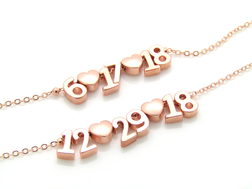 Date Bracelet, Silver, Rose Gold or 16k Gold Plated