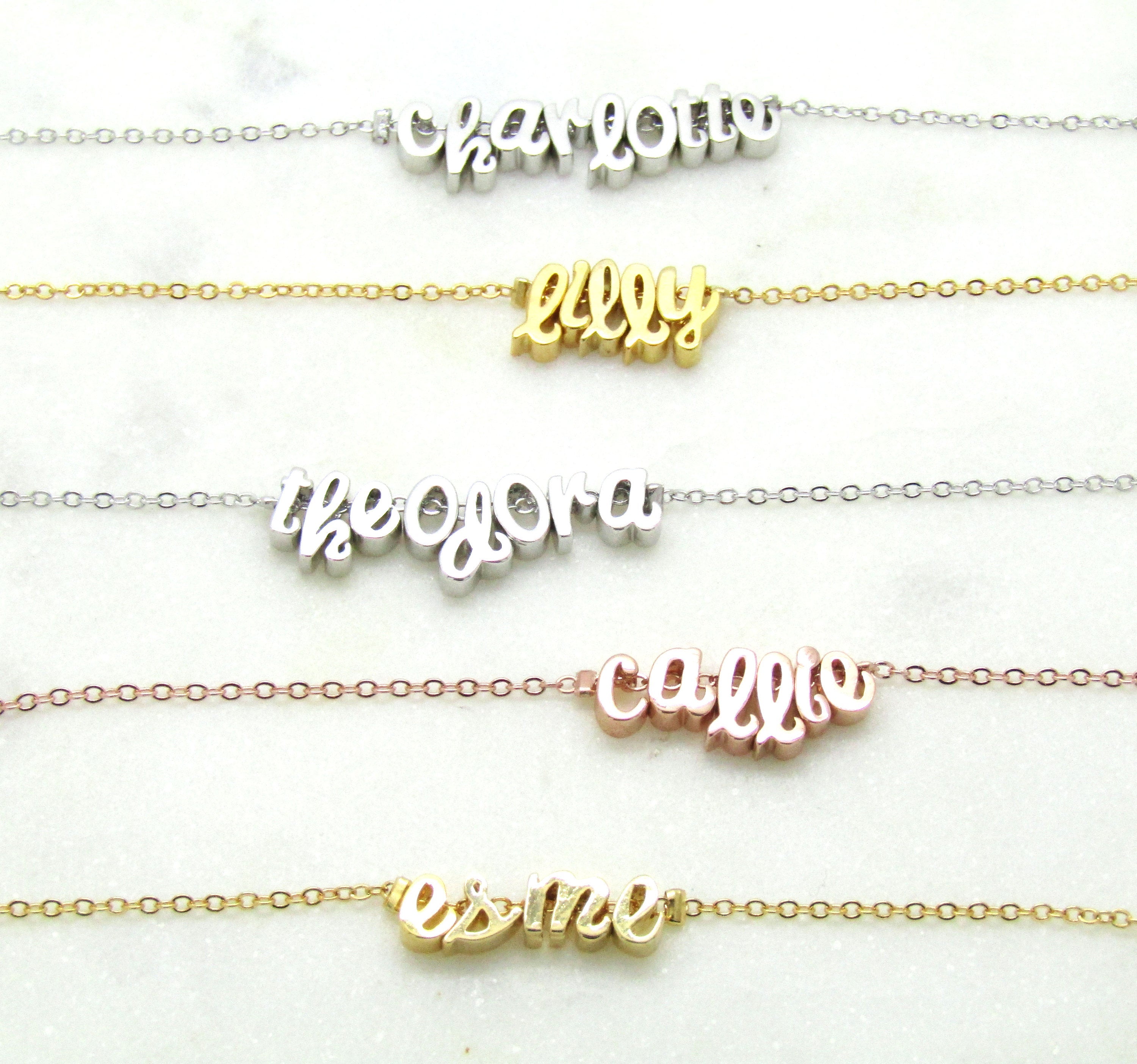 Personalized Name Bracelet - 16K Gold, Silver and Rose Gold Plated Silver / 03