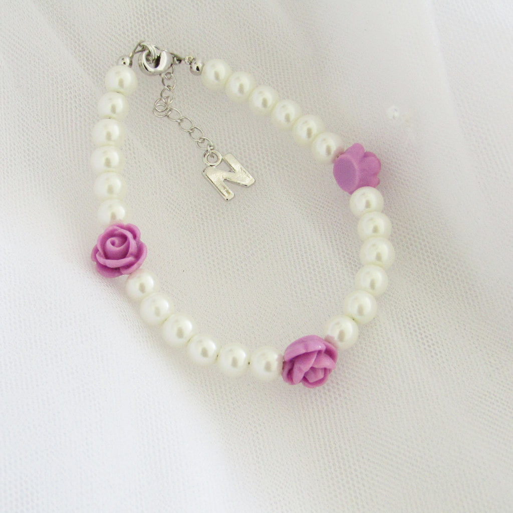 Flower girl gift, Personalised flower girl bracelet,  flower girl gift idea, children's pearl bracelet, wedding jewelry , kids gifts