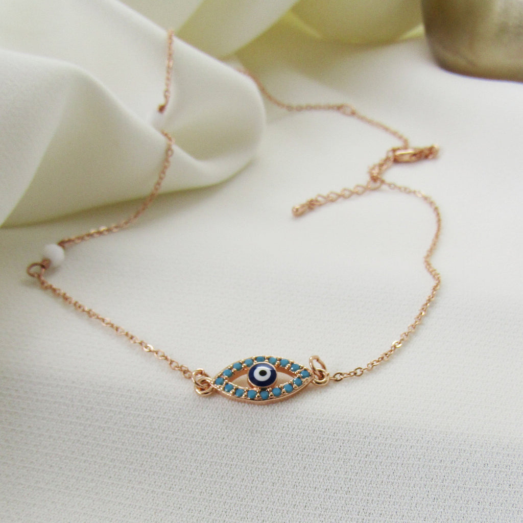 Evil eye necklace, greek evil eye choker, evil eye jewellery