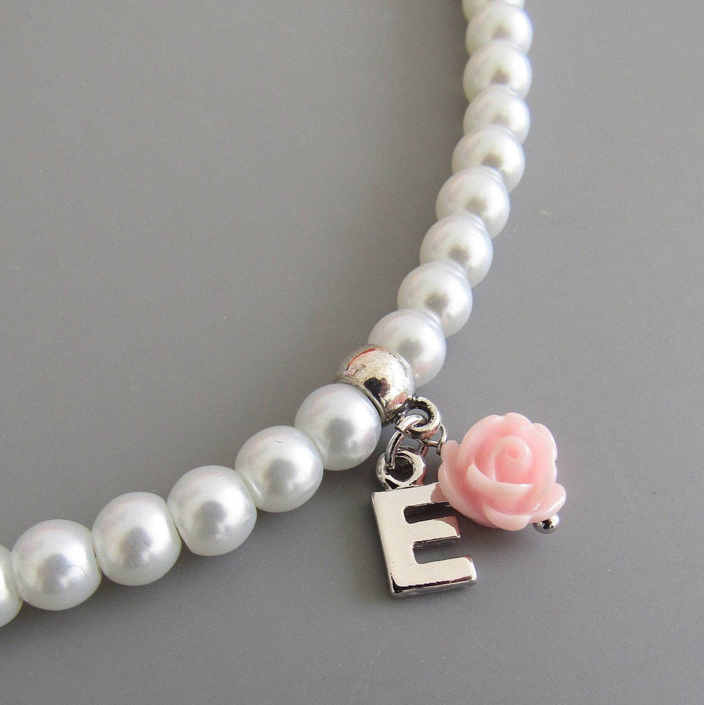 Flower Girl Necklace, Flower Girl Gift, Personalized Flower girl Jewelry, Children&#39;s Pearl Necklace, Kids Gifts, Wedding Jewellery Kids