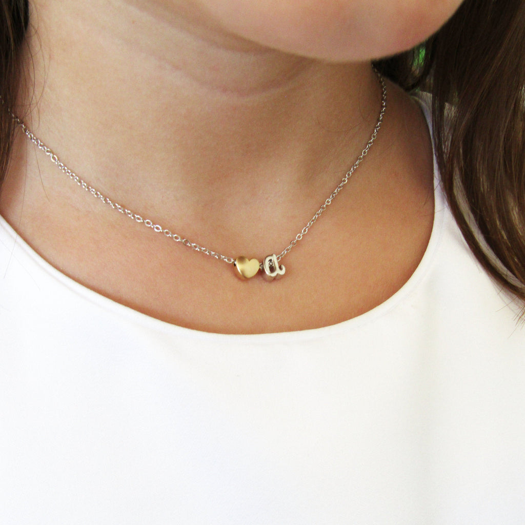 Children's Initial Necklace, Toddler Necklace Personalized, Flower Girl Gift