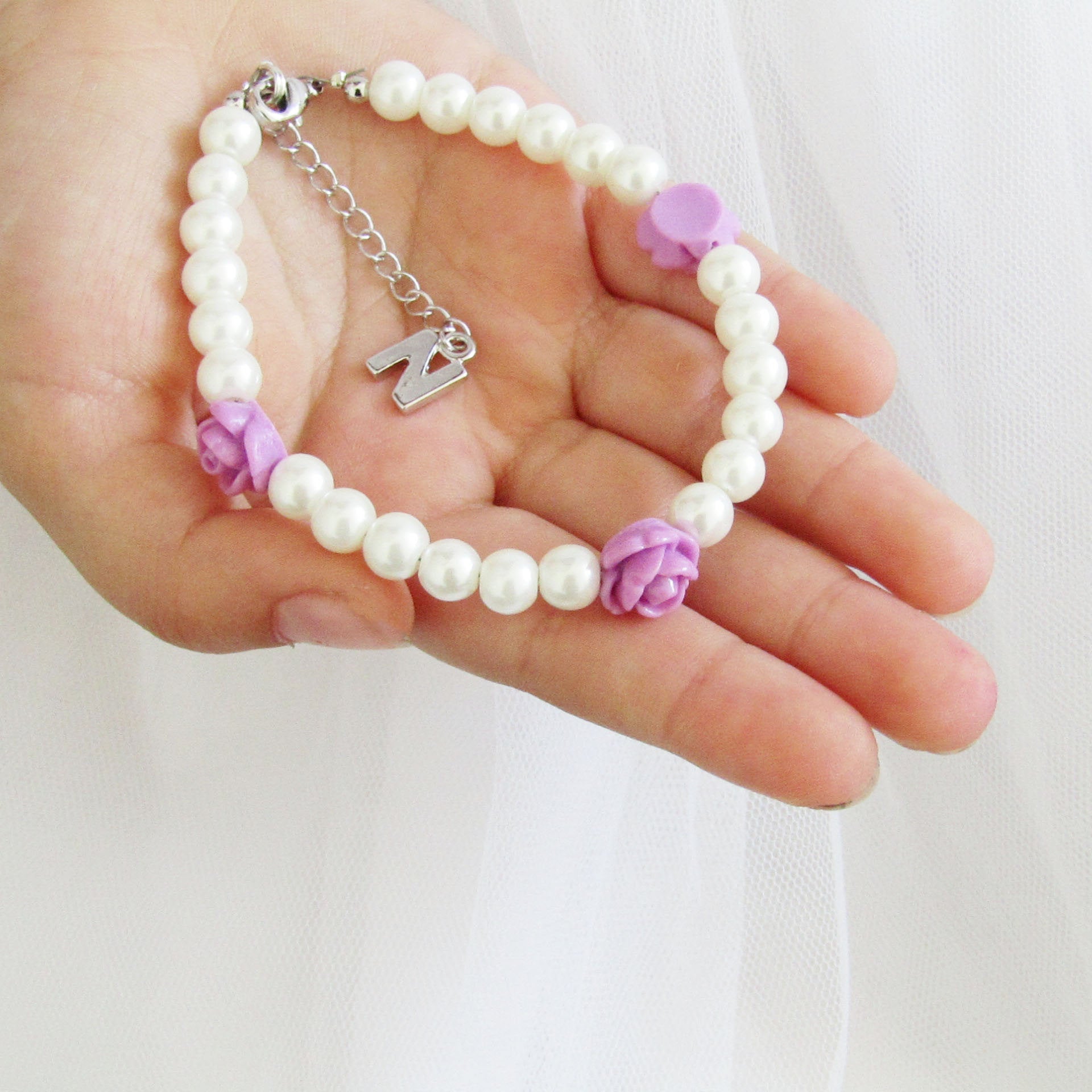 Silver Flower Bracelets for women, FLOWER Girl Proposal Bracelet