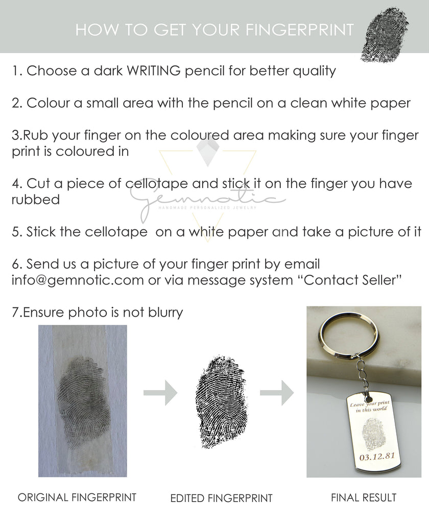Actual finger print key chain, best friend gift, personalized key chain, fingerprint keyring, thumb print key chain, custom fingerprint