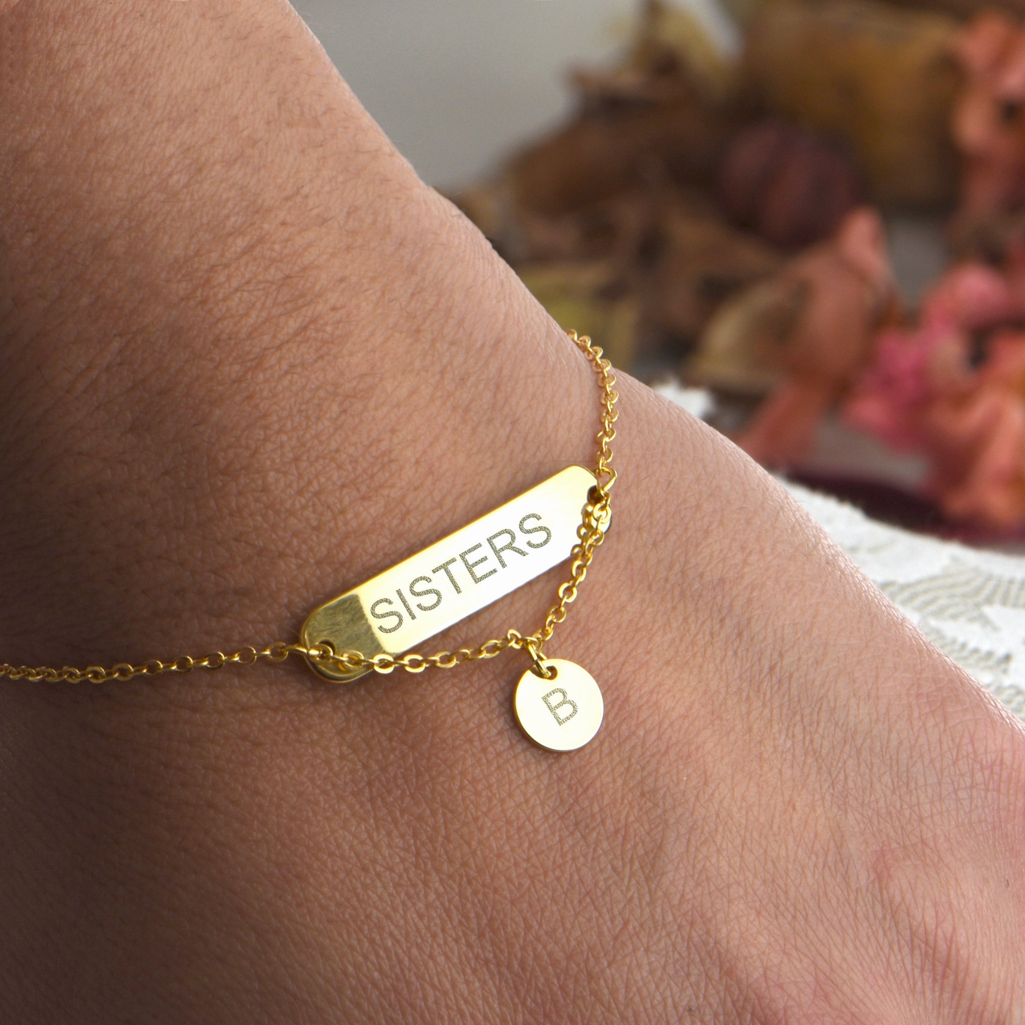 Custom Sister Name Bracelet Sister Birthday Gifts Family Bracelet Moth Gemnotic
