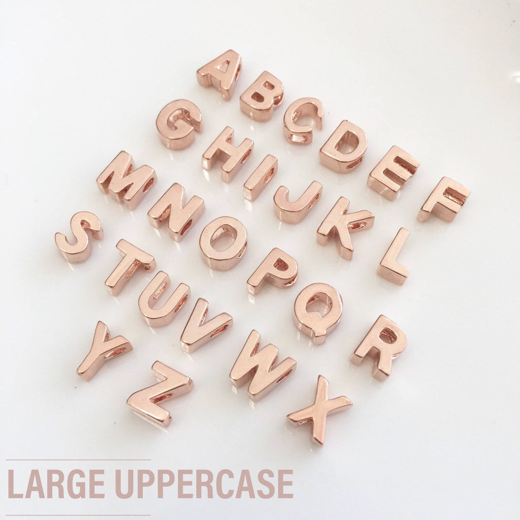 Add an initial to your jewelry//silver rose gold or 16 k gold plated//lowercase cursive, lowercase block or uppercase