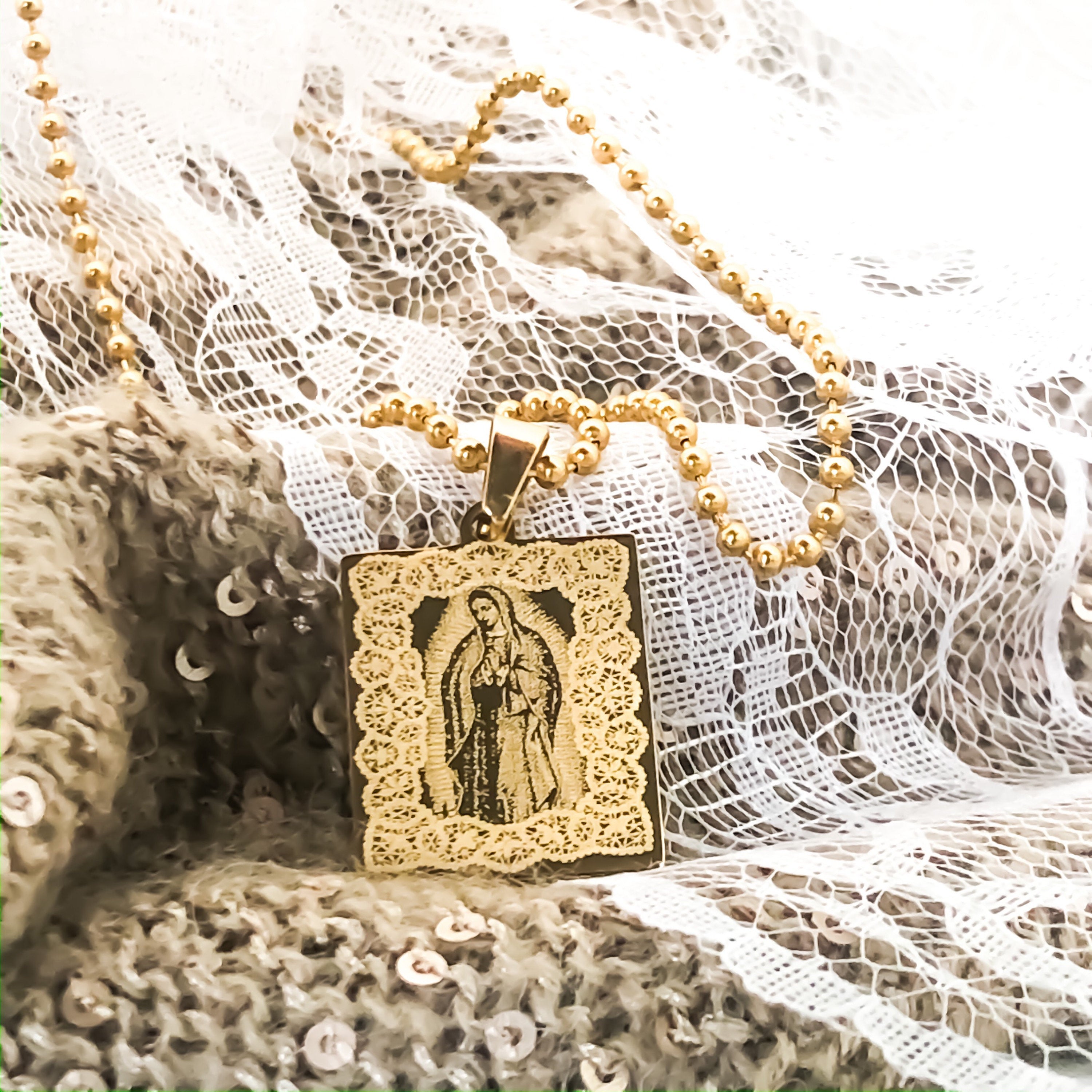 Gold Baby Lady of Guadalupe Necklace - IF & Co.