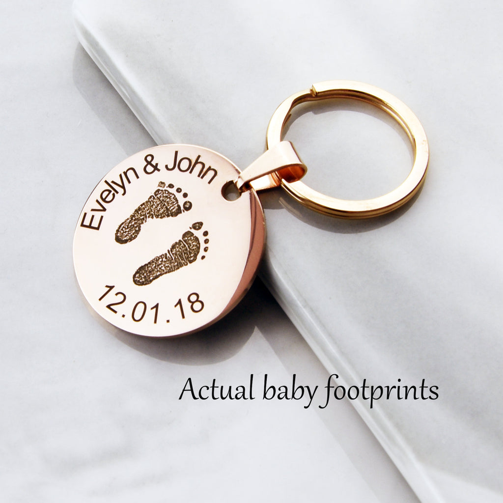 Fathers Day Gifts Dad Keychain Gifts for dad fathers keychain kids footprint keychain kids handprint keychain for dad engraved dad gifts