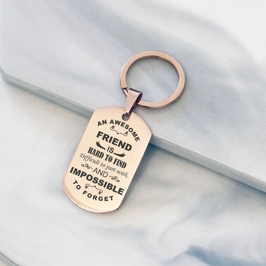 Personalised friend key chain, best friend gift, best friend birthday gift, gifts for friends, silver rose gold or gold custom friend gift