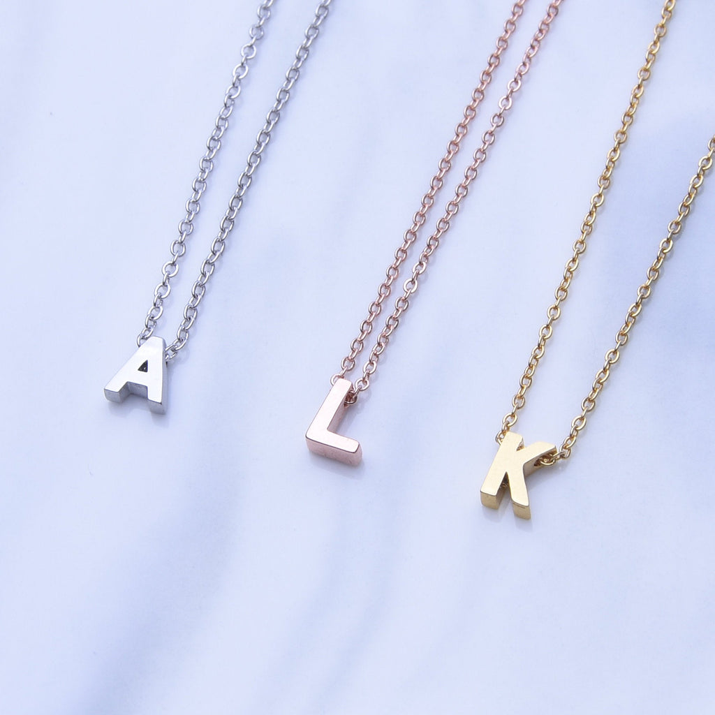 UPPERCASE initial choker rose gold silver or gold dainty letter